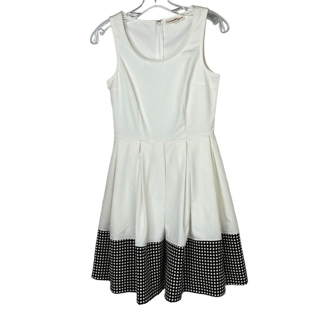 Altar’d State Shift Sleeveless Fit & Flare Dress Black White Polka Dot Size XS
